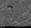 Fig 3. Etch pattern of lithium disilicate etched with 5% hydrofluoric acid for 60 seconds (deeper than etch pattern seen with 20 seconds of 5% hydrofluoric acid).